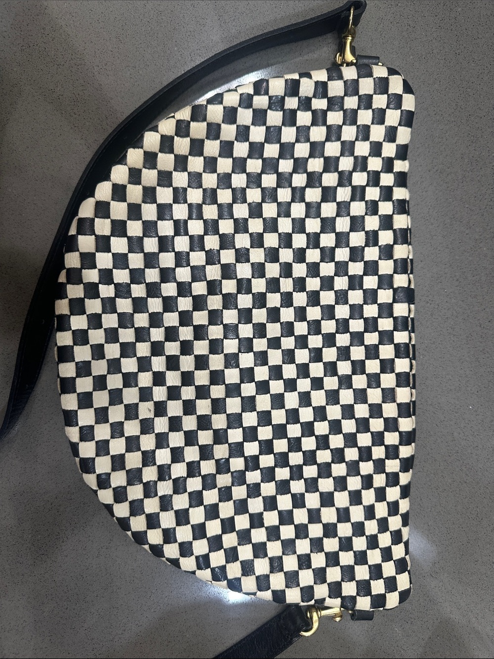 Clare V Grande Fanny Black & Cream Check Waist Bag - Picture 8 of 8